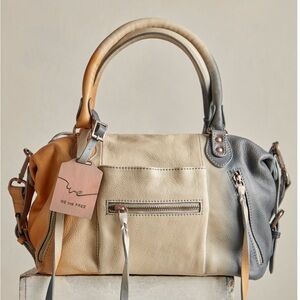 Free People Tan and Gray Crossbody Bag